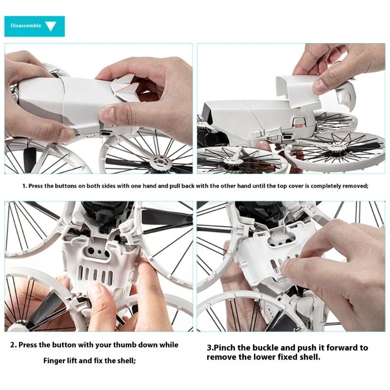 Protective Tail Housing with Shock Absorption Tool Free Installation Drones Battery Case Enhanced Durability for FLIP