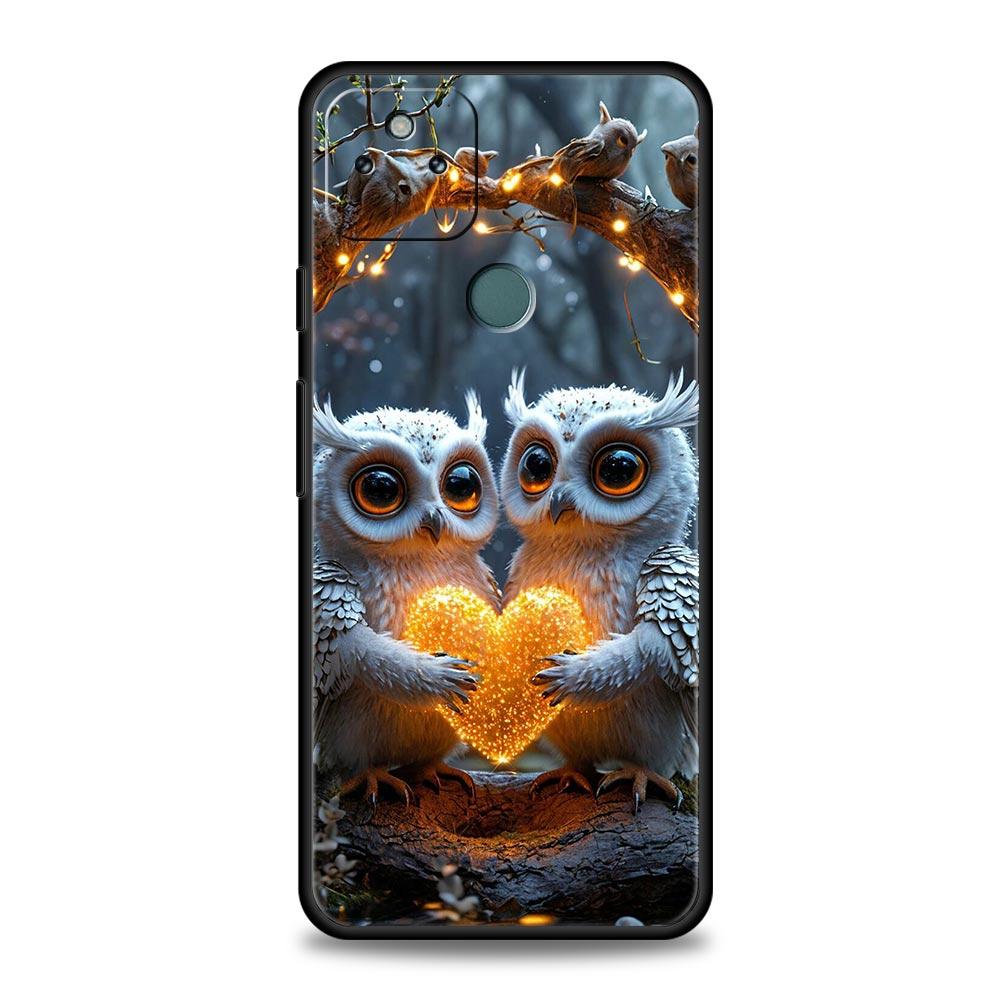 Phone Case Cover for Google Pixel 10 9 8 7 6 7A 6A Pro Shockproof Soft TPU 10 9 Pro XL Shell Capas Fundas Cartoon Cute Owl Bags