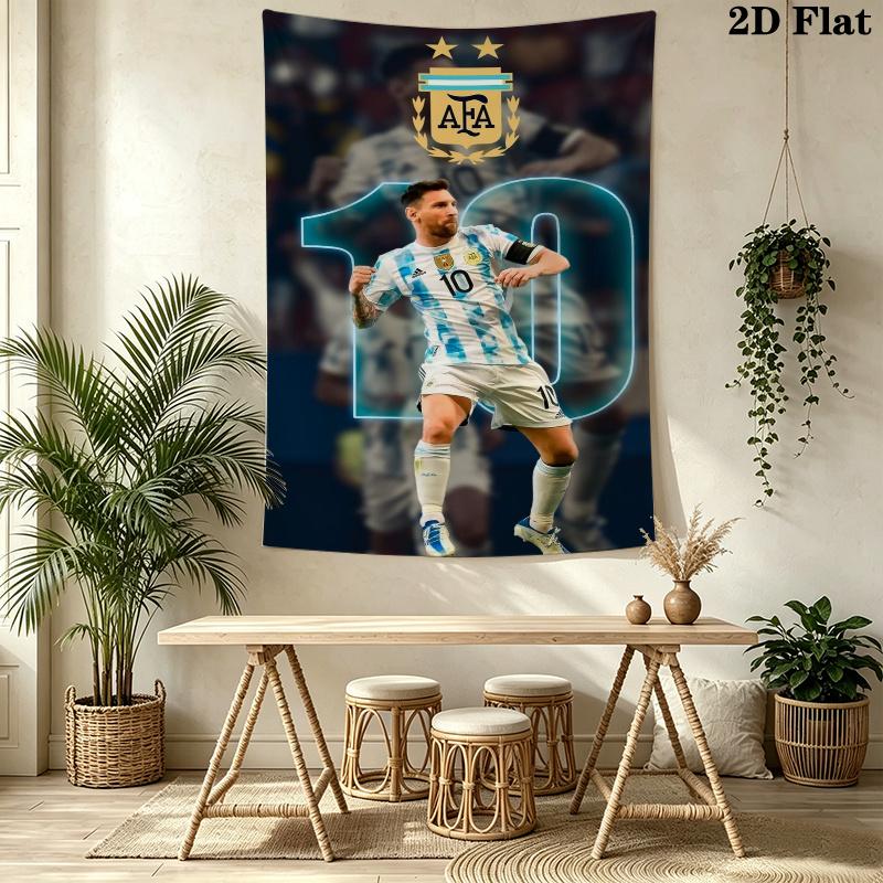 Messi Wall Tapestry Aesthetic Wall Hanging Printed Fabric Blanket Decorative Tapestries for Bedroom Living Room Home Decor