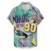 Retro 80s 90s Hawaiian Shirts Men Clothing 3D Printed Short Sleeves Tops Cool Outdoor Lapel Blouse Y2k Summer Button Shirt