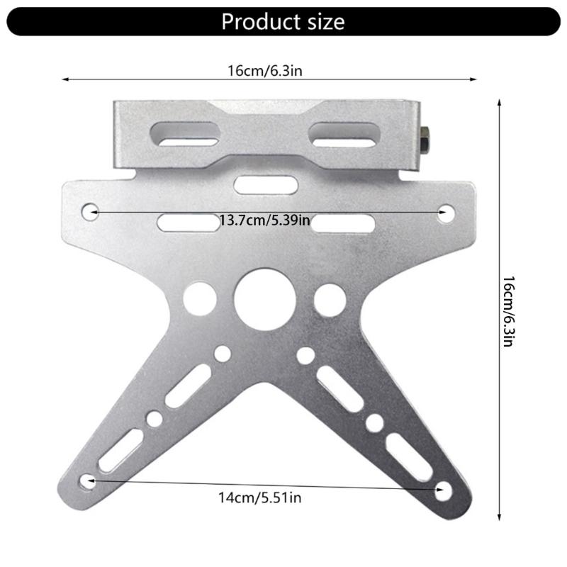 Reflective Motorcycle & Electric Bike License Plate Frame Motorcycle License Plate Mount with Theft Protections Aluminum