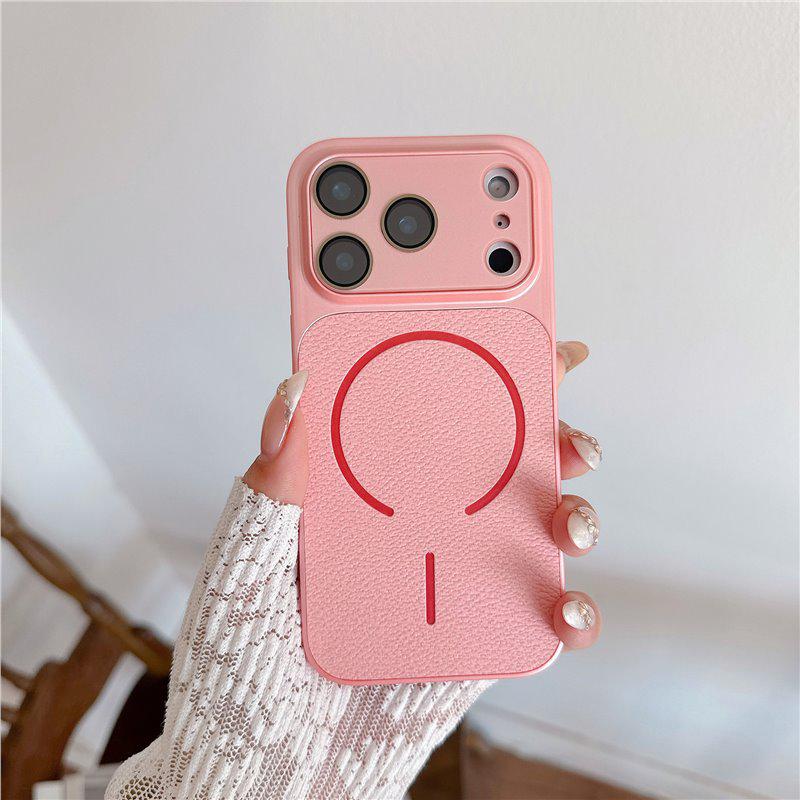 Magnetische Schutzhülle mit Litschi-Muster für iPhone 16 & 17 Pro Max