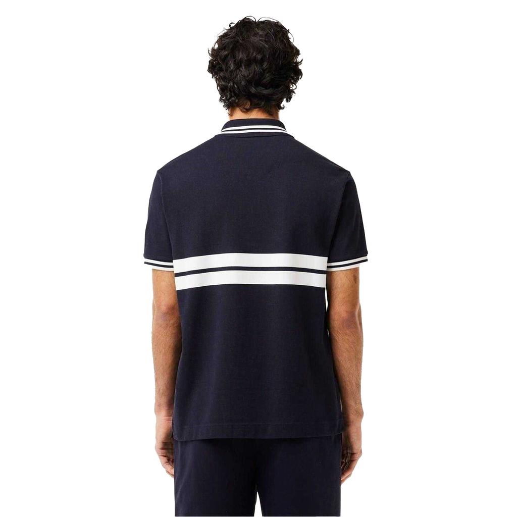 Lacoste Mens Striped Premium Cotton Polo Shirt
