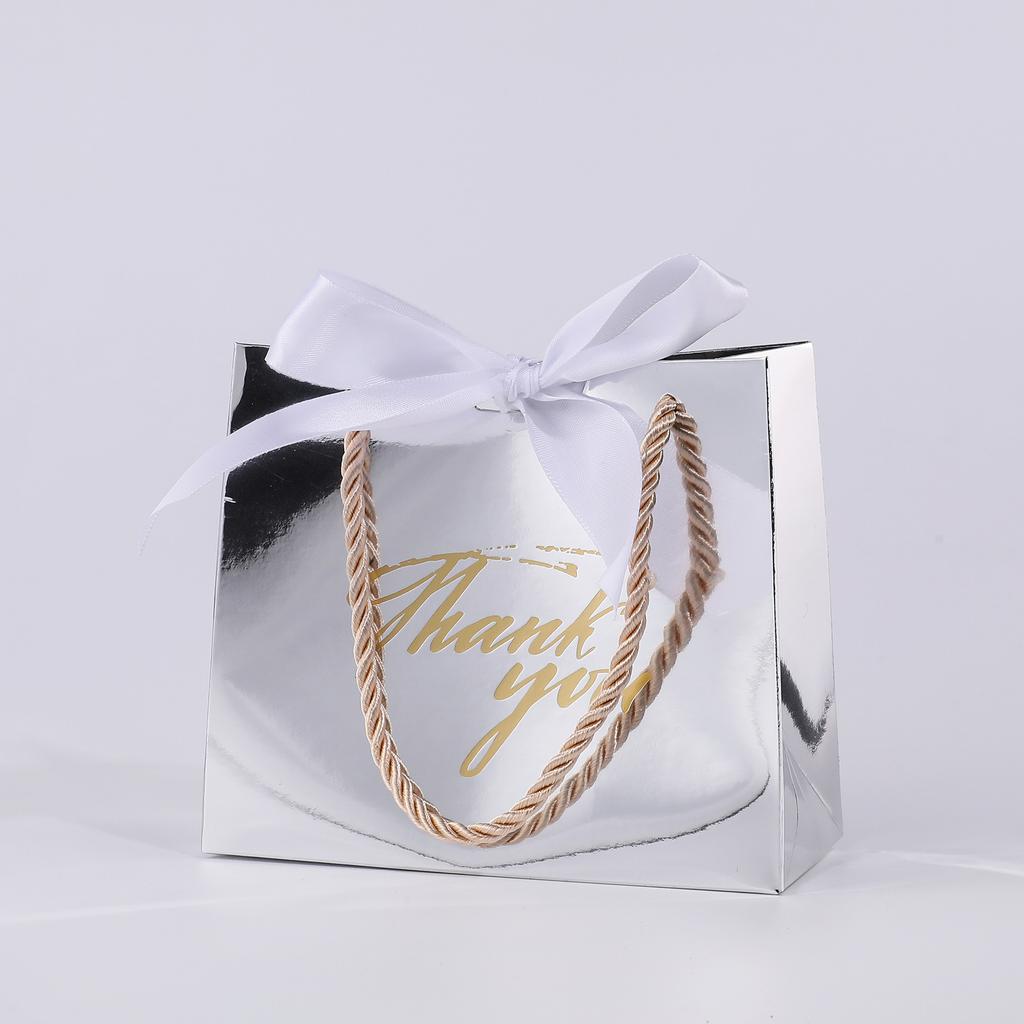 20/50 Pack Small Thank You Gift Bags Bulk Wedding Gift Bags for Guests Mini Gift Paper Bags With Handles for Wedding Baby Shower