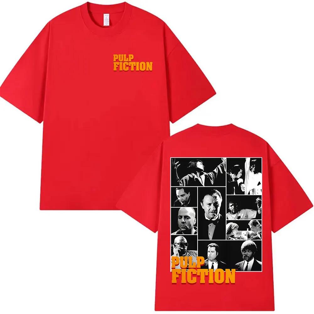 90s Vintage Pulp Fiction Movie Graphic T Shirts Men Women Fashion Cotton Short Sleeve T-shirt Y2k Hip Hop Gothic Clothing Tshirt