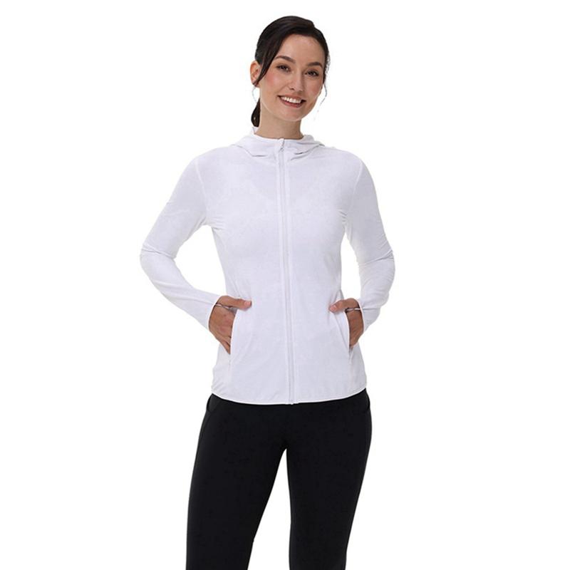 Summer Women's UPF50+ Hooded Sun Protection Cardigan Plus Size Sunscreen Coat Long Sleeve Light Jacket