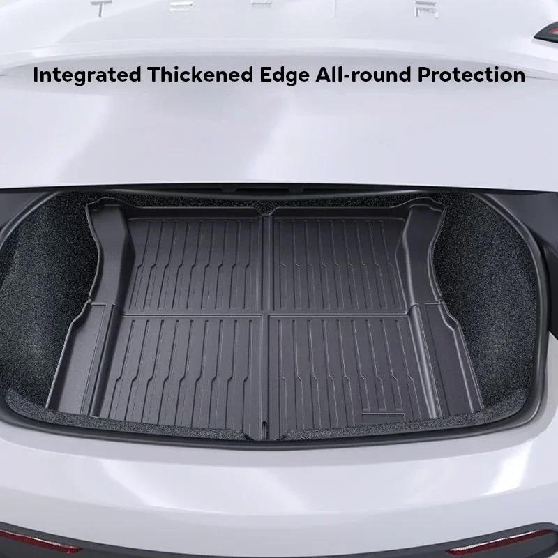 NEW For Tesla Model 3/Y Highland Front and Back Trunk Mat TPE Carpet Waterproof Weather-resistant Pads Up and Down Layer Mats