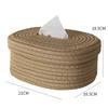 1Pc Nordic Sle Handmade Cotton Thread Tissue Box Living Room Coffee Table Storage Box Round Shape Household Organizer Box