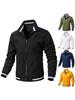 2025 Men's Stand Collar Versatile Sports Jacket - Casual Solid Color for Spring and Autumn