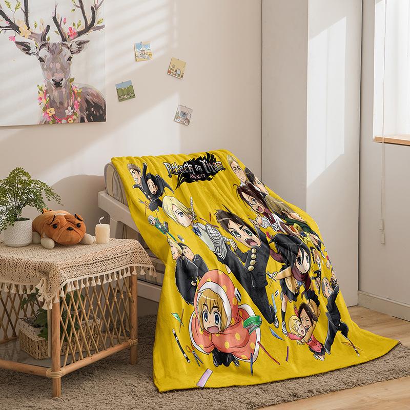 Attack On The Giant Series Flannel Blanket 3D Printed Sofa Blanket Thickened Blanket