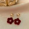 Pinkdudu Vintage Velvet Flower Zinc Alloy Earrings Simple Drop Earrings Women Jewelry PD2374