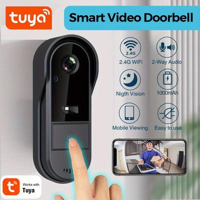 Smart Wireless Doorbell Visual-WiFi Door Doorbell Camera, Night Vision, Voice Changer, Photo&Video, 2 Way Audio, SD Card
