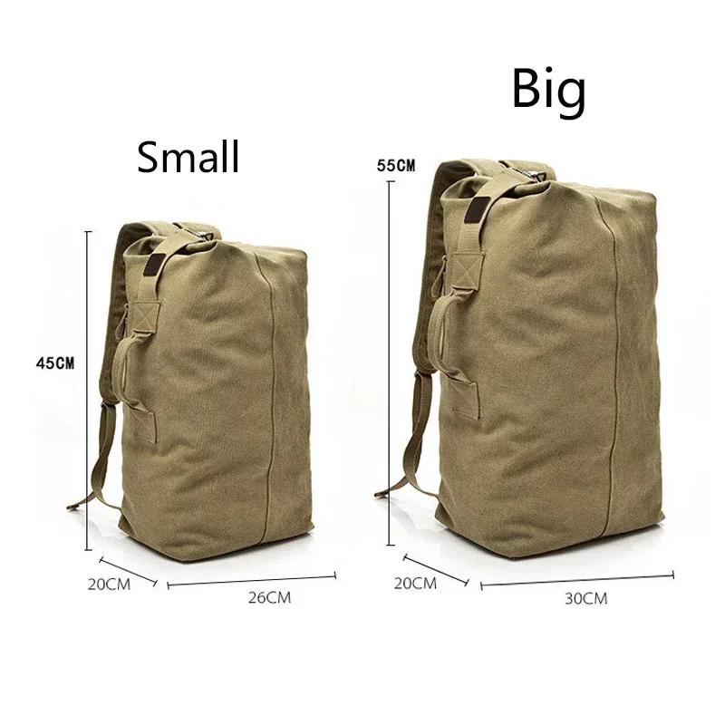 Large Capacity Travel Climbing Bag Tactical Backpack Women Bags Canvas Bucket Bag Shoulder Sports Bag Male