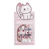 24Pcs Heart Pattern Short Square False Nail Fashion Cats Eye Press On Nail For Daily Wear And Parties