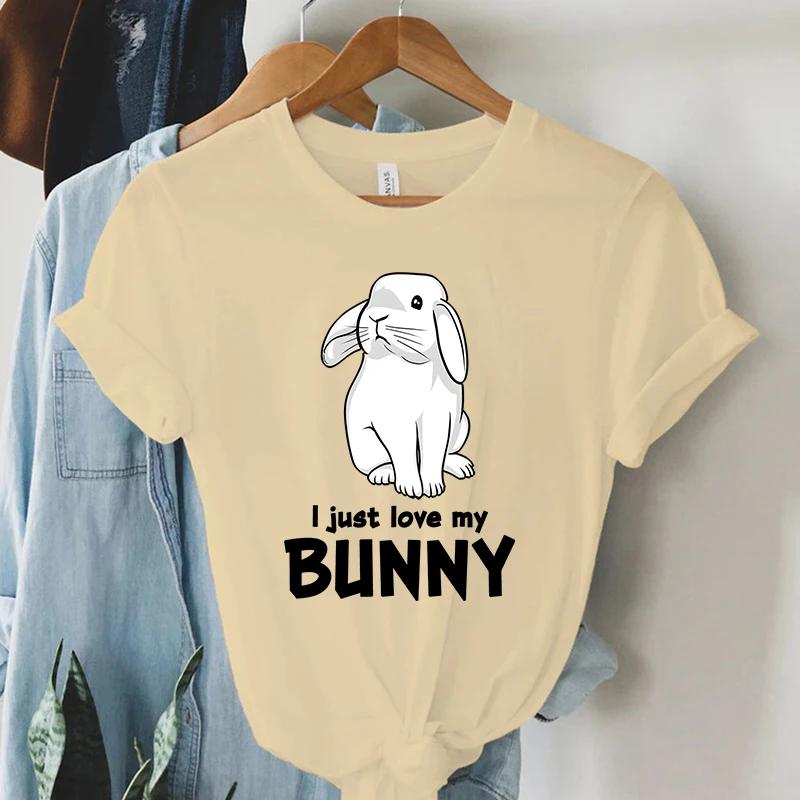 I Just Love My Bunny Print Unisexs Clothing Summer 2023 Funny Animal Tshirts Kawaii Short Sleeve T Shirt Unisex Streetwear Tops