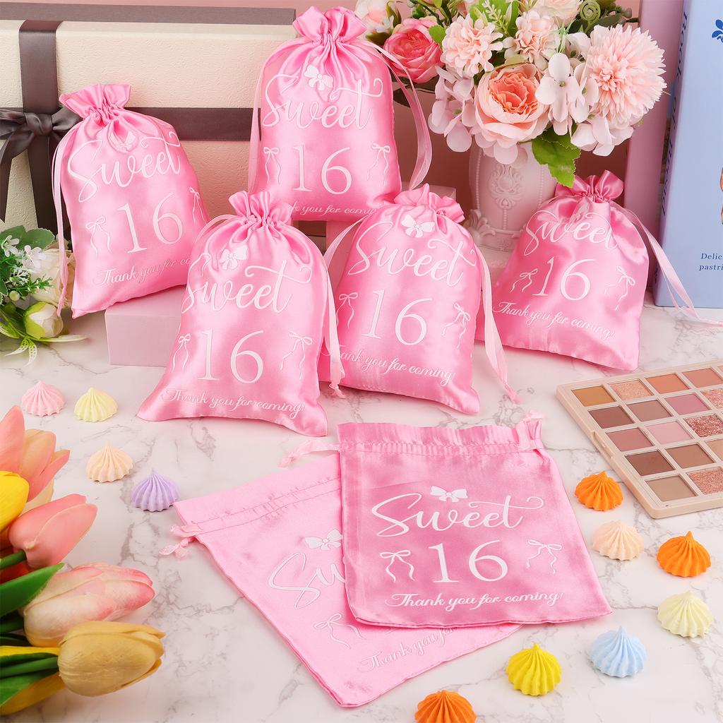 Fionupi 36 Adet Pembe Fiyonk Tatlı 16. Doğum Günü Hediyelik Çantaları Kız Çocukları İçin Coquette 16 Doğum Günü Hediyelikleri Misafirler İçin Yeniden Kullanılabilir Takı Şeker B