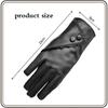 PU Leather Lace-trimmed Gloves Winter Warm Outdoor Cycling Gloves Fashion Touchscreen Gloves