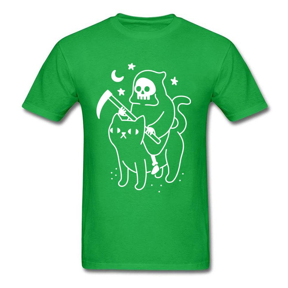 Grim Death Rides A Black Cat TShirt Funky Short Sleeve Unique Unisex Tees All Cotton Round Neck Unisex Tee Shirts Summer Sweater