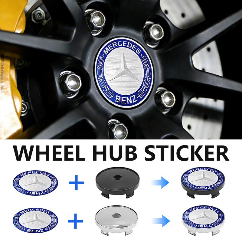 For Benz 4PCS Car Styling Wheel Center Cap Hub Covers Badge Accessories AMG VIANO GLB GLC W108 W124 W126 W169 W176 GLE GLK