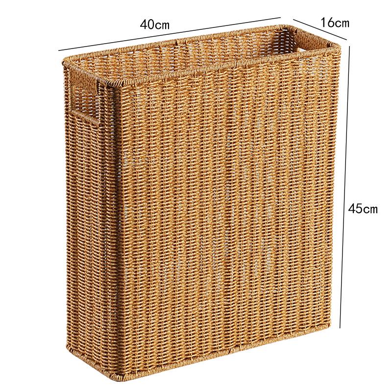 Imitation Rattan Narrow Storage Basket Organizer