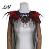 Gothic Shoulder Wrap Feather Cloak for Men Women Halloween Tulle Cape with Dance Performance Shawl Shrug Witch Cosplay Costume Party Festival Outfit