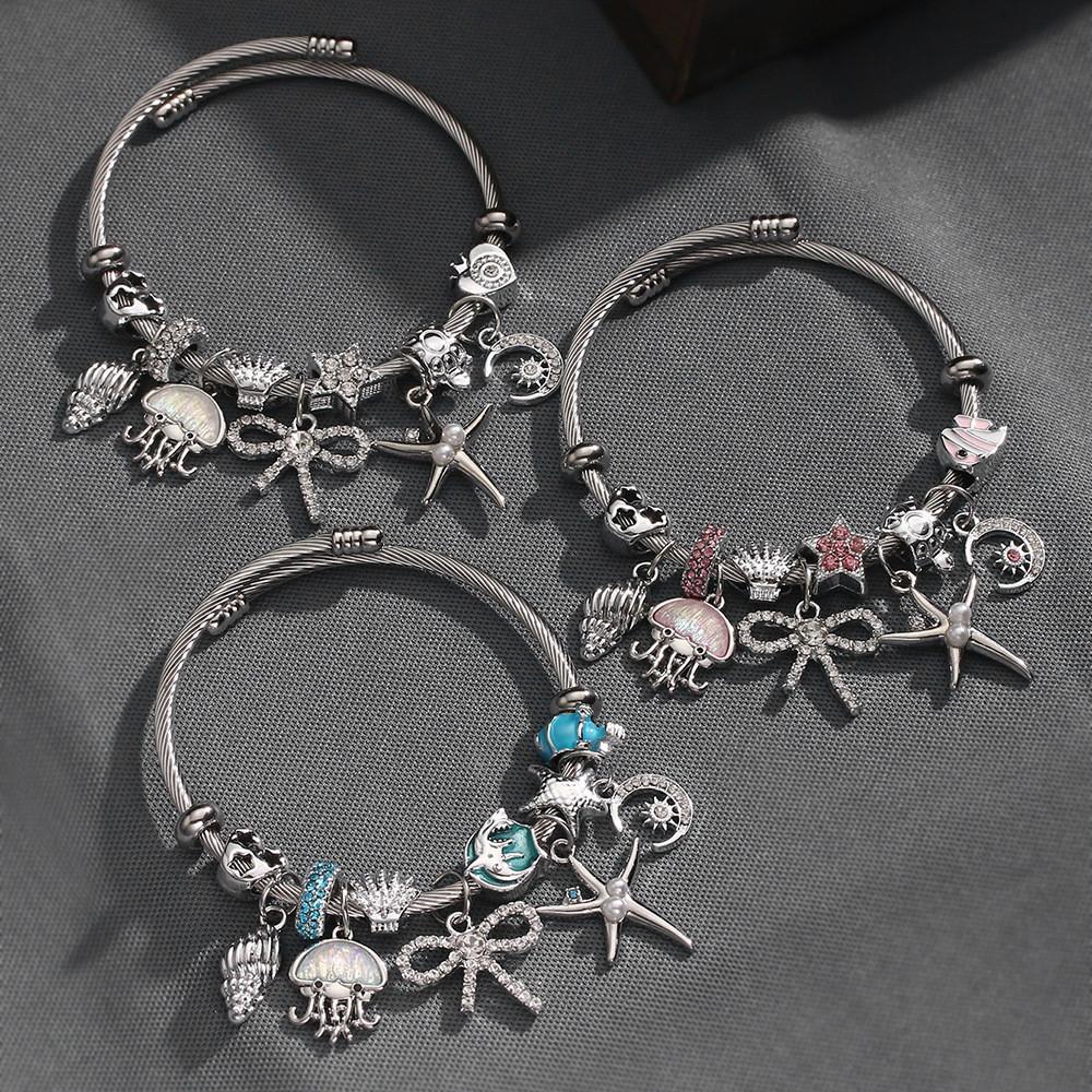 Bracciale Polpo Mondo Marino Con Strass Regolabile Gioiello Unisex Per Regalo Moda