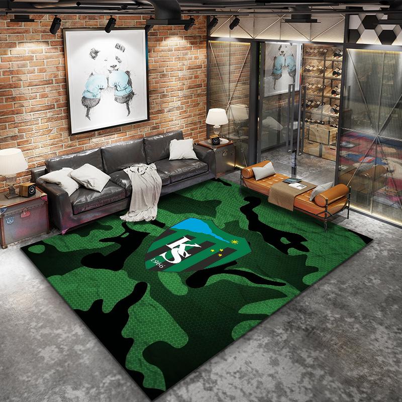 Green Camo Football Crest Carpet Rug For Living Room Bedroom Home Sofa Decoration Kids Play Nonslip Floor Mat