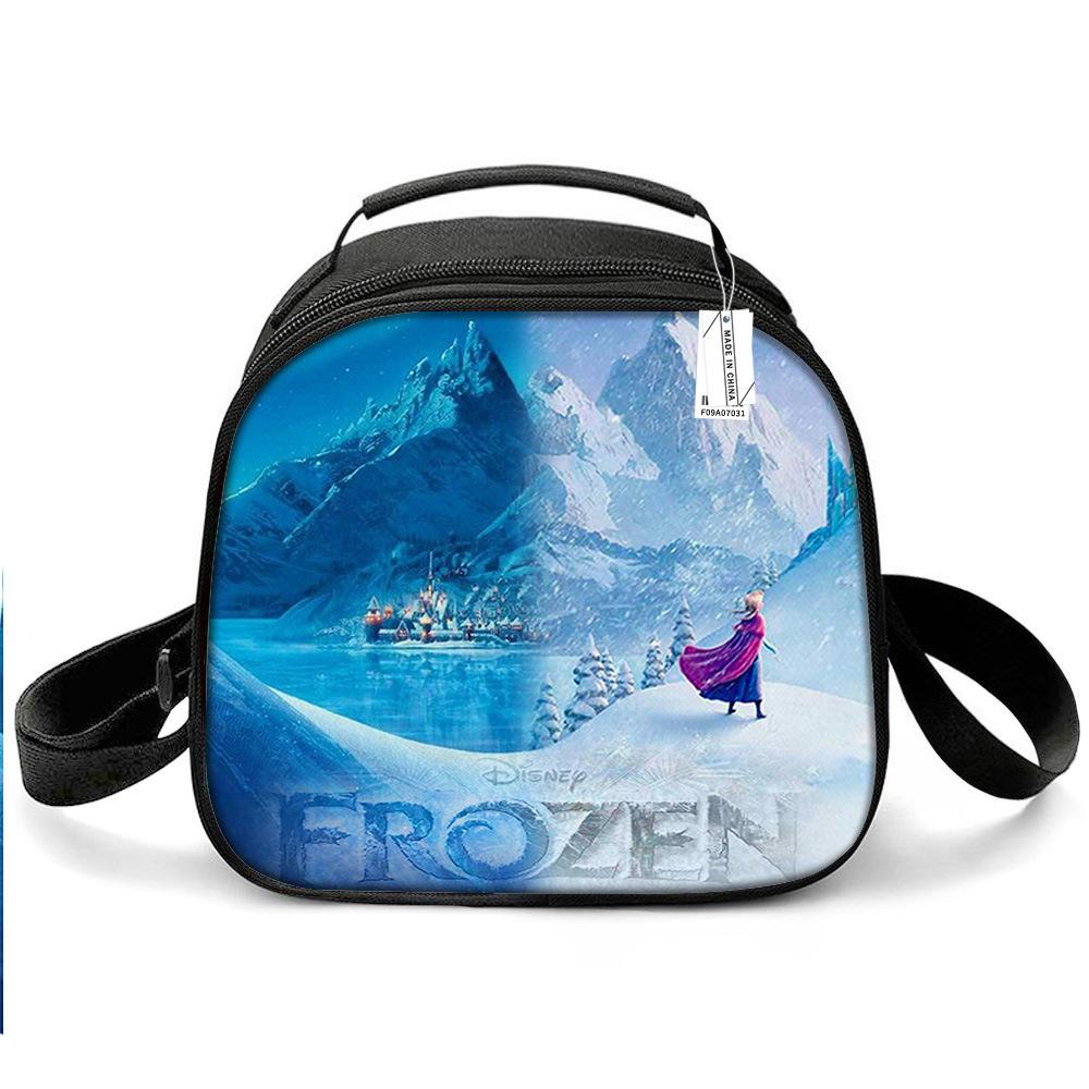 Princess Elsa Cartoon Cute Lightweight Small Meal Bag Elementary School Lunch Box Bento Bag Student Lunch Box