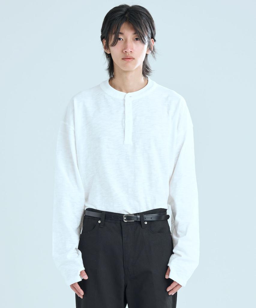 ZPLISH Slav Henley Neck Fingerhole White