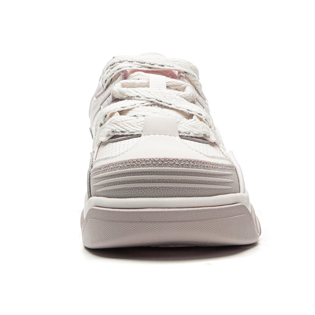 Li Ning Journey 2.0 Bouncy Shoes Thick Sole Height Increasing Shock Absorption Versatile Low Top Sneakers Women sneakers White Purple AGCV328-2