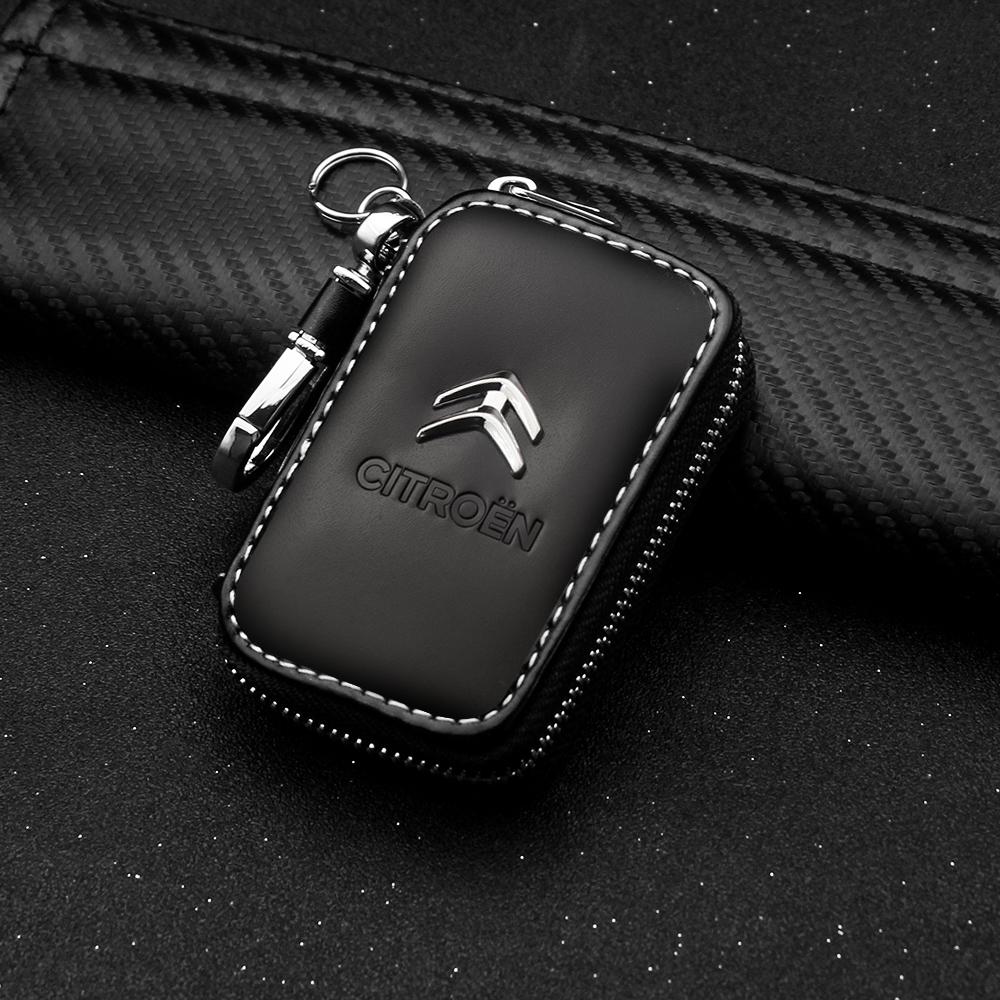 Metal+Leather Car Styling Keychain Key Rings For Citroen C1 C2 C3 C4 C5 C6 C8 C-Crosser C3 Picasso C4 Picasso DS3 Berlingo XSARA