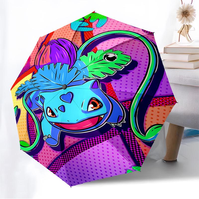 1pc Bulbasaur, Pokémon Automatic Folding Umbrella] Durable Iron Frame & Rod, Portable Folding, Makes a Great Holiday Gift yy251016285