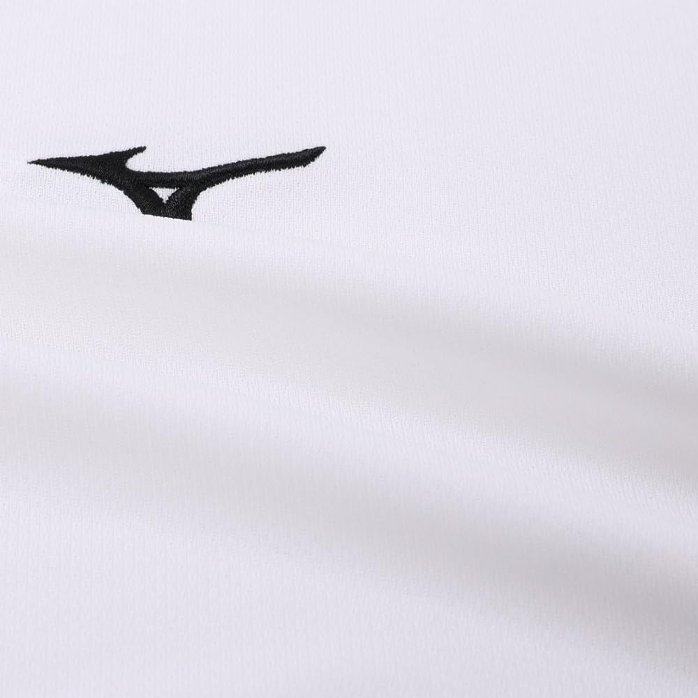 Mizuno Training Short Sleeve Size 140 Kids' Wear, T-Shirt, NaviDry, Moisture-Wicking, Quick-Drying, Underwear, White/Black,