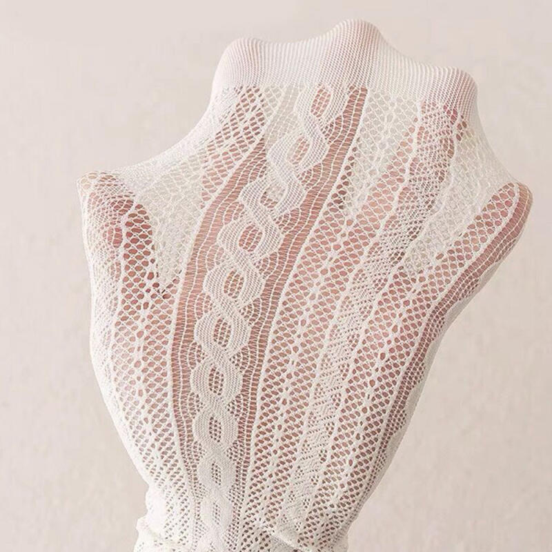 (1+1) See-through Daisy Long Mesh Socks Flower Lace Socks