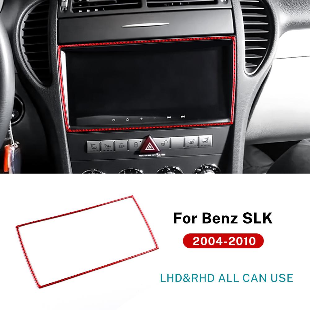 Real Soft Carbon Fiber Trim Sticker For Mercedes Benz SLK R171 2004 2005 2006 2007 2008 2009 2010 Car Central Control Panel