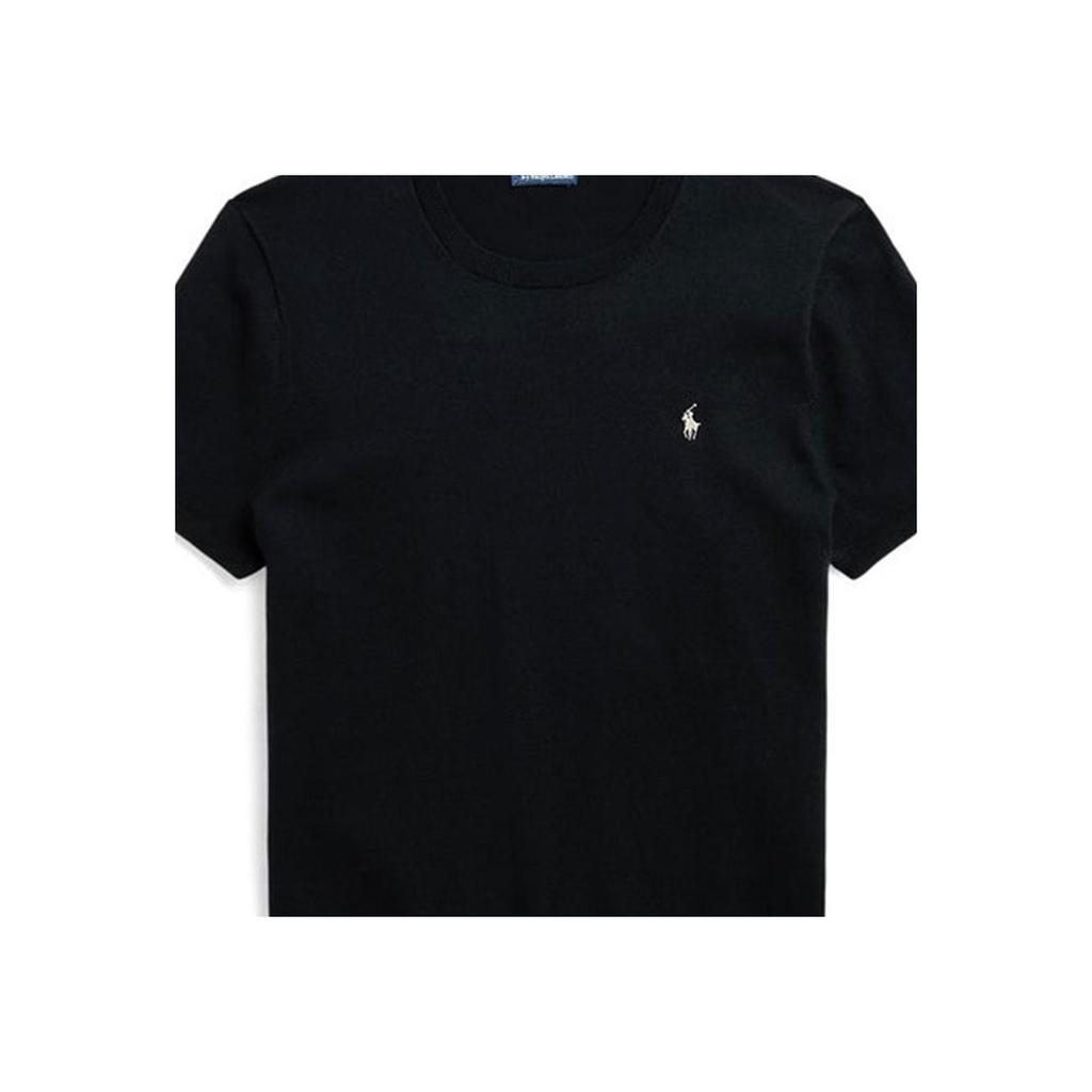 Polo Ralph Lauren Ss23 Solid Color Embroidered Loose Short Sleeve T-Shirt Women T-Shirt Black WMPOSWENC020608-001