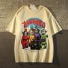 Halloween Horror Abstraktes Teletubbies Bedrucktes T-Shirt Kurzarm Baumwoll-Top Herren Rundhals Trendiges Übergröße Sommer T-Shirt