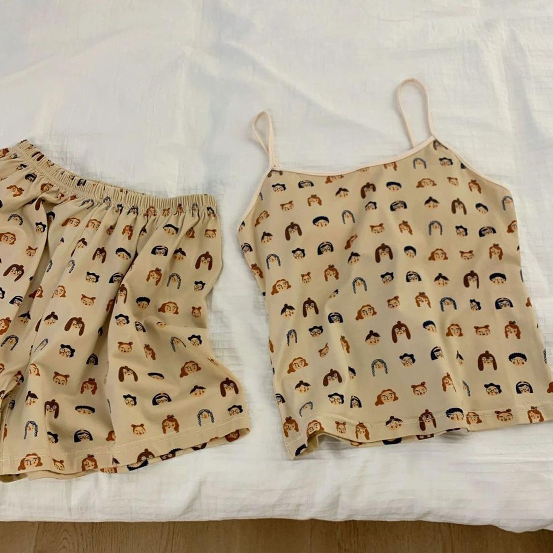 

Women s Cute Cartoon Print Camisole Pajama Set - 2024 Summer Shorts Size 4 [Suggested for within 100-130 jin]