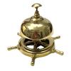 Bell On a Brass Wheel Table Old Fashioned Nautical Hotel Counter Bells for Use In Offices and Schools
