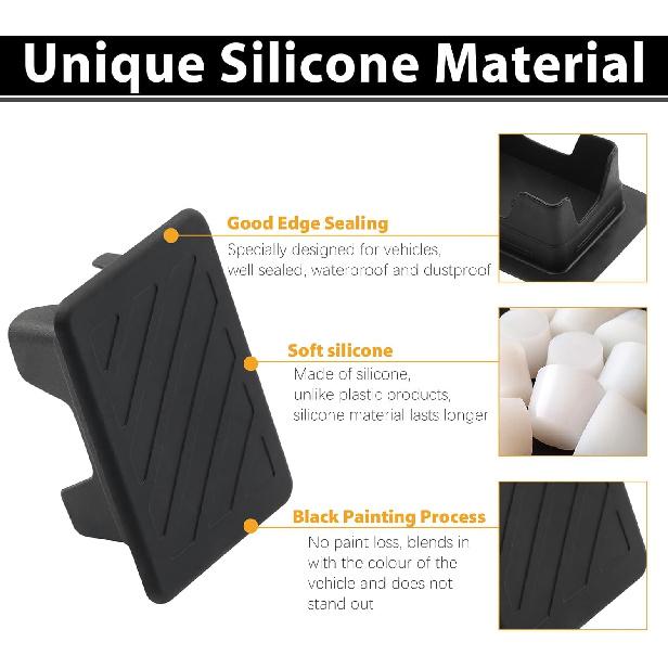 JERBOR 2Pack Silicone Pickup Trucks BedRail Stake Pocket Covers for Dodge Ram 1500 2500 3500 2009-2018 Truck Bed Rail Stake Pocket Plugs