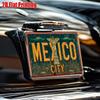 Mexico City Metal License Plate - Retro Mexican Capital Wall Decor With, Durable Aluminum Sign for Garage, Cafe, Home, Office -
