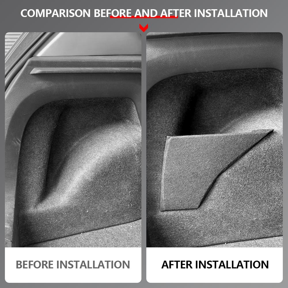 Für VW Polo Schrägheck 2011-2018 Autozubehör Flanell Auto Kofferraum Seitenaufbewahrung Organizer Brett Trennwände Platte Planke