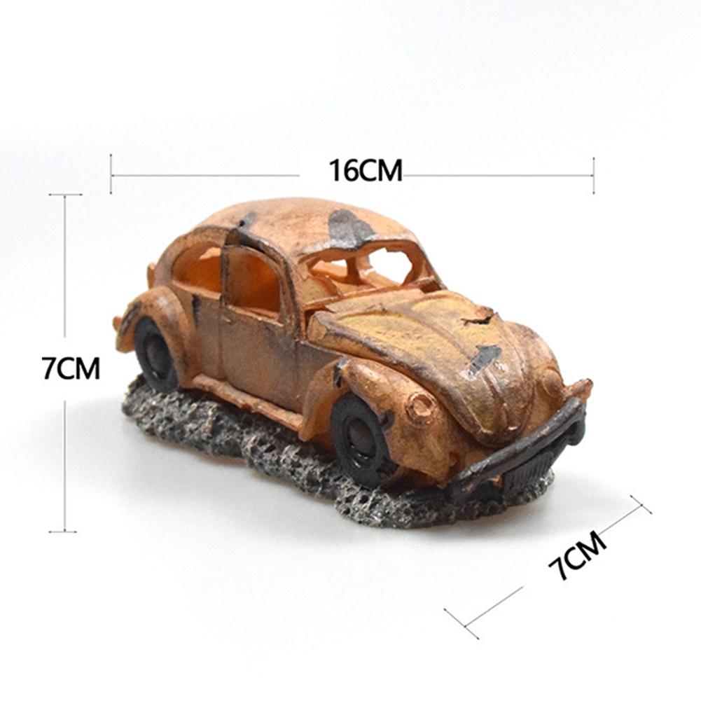 Fish Tank Decoration Ornaments Resin Simulation Car Wreck Oxygenation Pump Aquarium Landscaping Ornaments