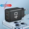 40W Dual PD Fast Charging Mobile Charger with Interchangeable Plugs (US/EU/UK)