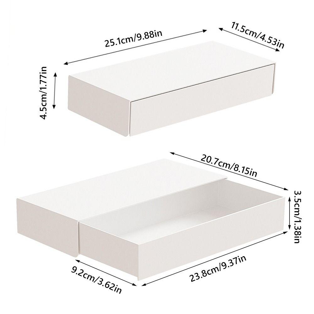 Białe Pudełko do Przechowywania pod Biurkiem Samoprzylepne Pudełko do Przechowywania Ukryty Organizer do Przechowywania Organizer Szuflada Ukryty Design