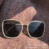 Oversize Square Sunglasses Women Men Retro Vintage Big Frame UV400 Protection Fashion Sun Glasses Black