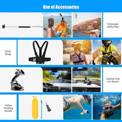 50-in-1 Action-Kamera Zubehör-Kit Sets für GoPro Hero 13 12 11 10 Insta360 X5 DJI Osmo Action 6 5Pro Kameras Zubehör Set