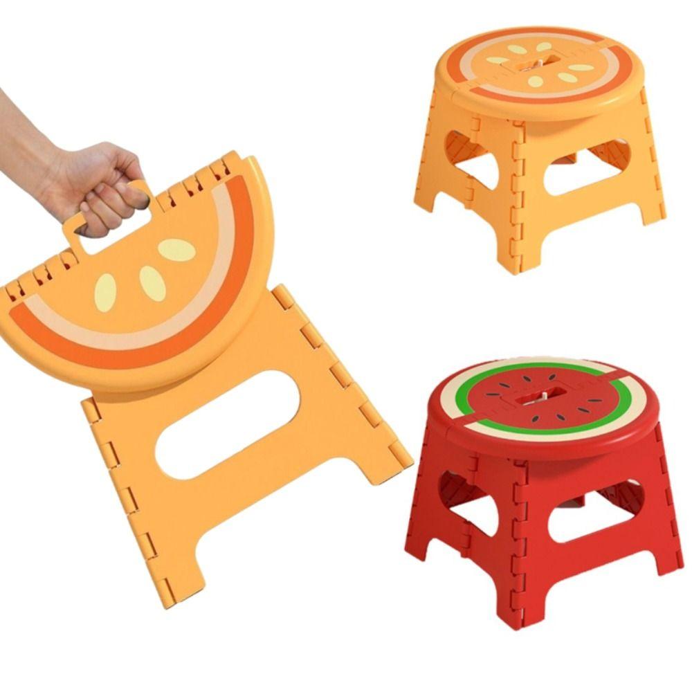 Non-Slip Folding Stool Sturdy Kids Step Stool Cartoon Low Chair Kitchen