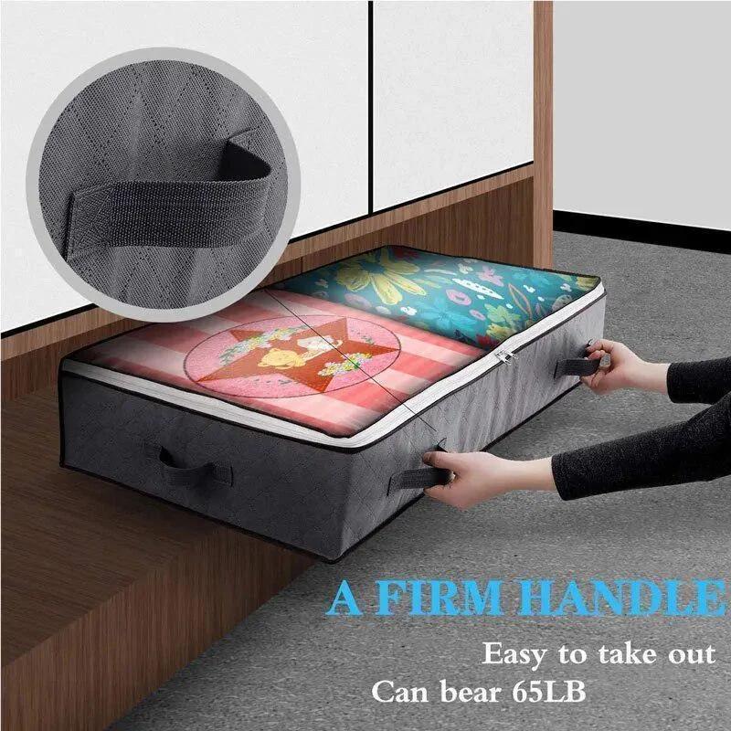 Sac de Rangement Sous Lit Portable Pliable Sac pour Couette Boîte de Rangement pour Vêtements de Garde-Robe Organisateur Anti-Poussière Maison Boîte Organisateur Anti-Poussière