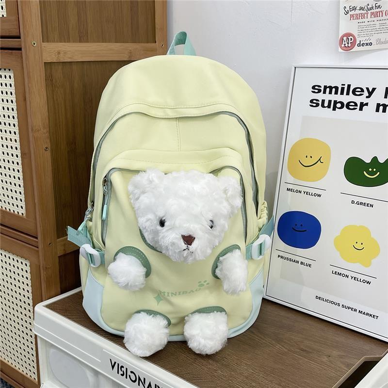 

School Student Good-looking Schoolbag Girl Ins Style Cute Beautiful 2025 New Arrival Burden Reduction Spine Protection Large Capacity Lightweight Yellow-Green